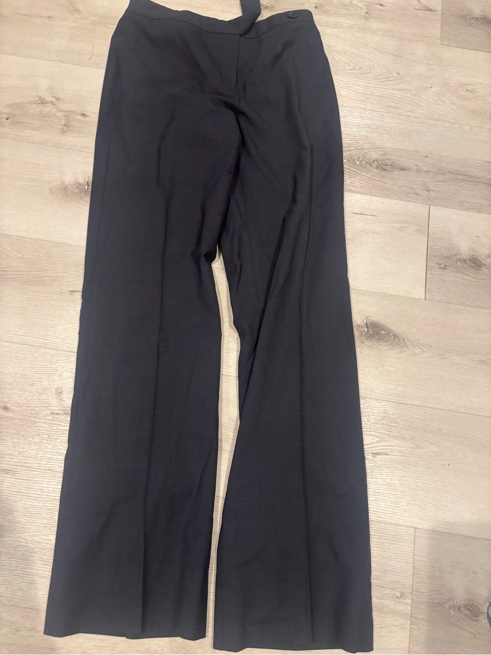 Neiman Marcus navy Wide-Leg Dress Pants